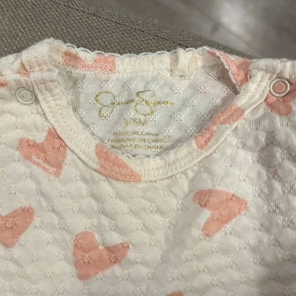 Onesie, heart, long sleeve, dress with bonnet - Picture 2 of 5